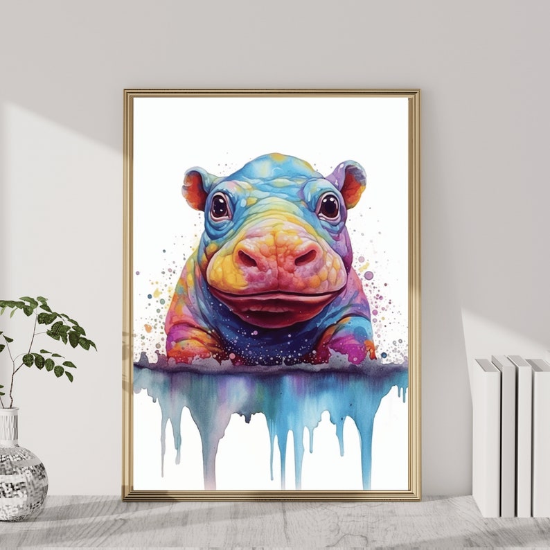 Happy Hippo Canvas